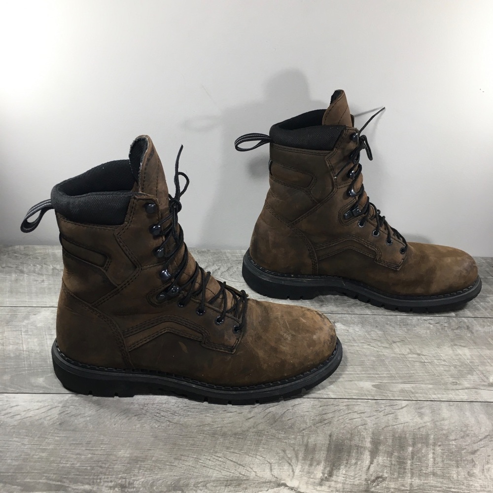 Red Wing Shoes Mens 414 Brown Leather Work Waterproof Dry Soft Toe Boots Size 12 - Picture 3 of 11